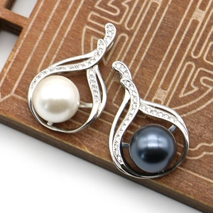 Eleganter Wassertropfen Muschel Künstliche Perle Anhänger Halskette Kupfer Zirkonia Strass DIY Schmuck Zubehör Hochzeit Geschenk Damen