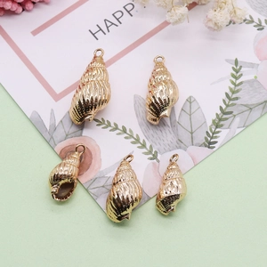 Lot de 5 pendentifs coquillages dorés pour la création de bijoux DIY et décoration