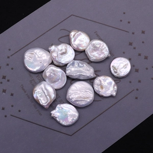 Natural baroque coin freshwater pearls with iridescent luster for DIY jewelry making