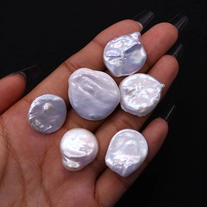 Irregular baroque freshwater pearls in iridescent white for DIY jewelry making