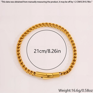 Bracciale a catena spiga oro 12mm con chiusura magnetica sicura lunghezza 21cm
