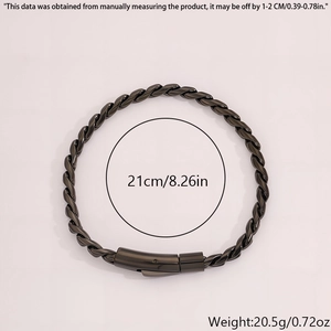 Bracciale a catena in acciaio inossidabile grigio scuro, lungo 21 cm e peso 20,5 g