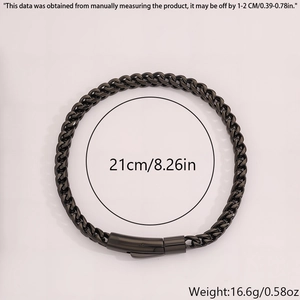 Dettaglio del bracciale a catena dragon nero da 21 cm con chiusura a molla sicura