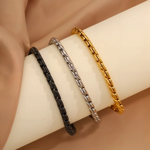 Bracciali hip hop in acciaio inossidabile nero, argento e oro con design a scaglie di drago