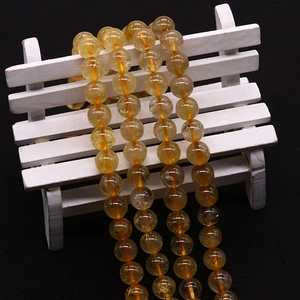 Perline naturali di quarzo rutilato dorato con aghi di cristallo per gioielli DIY