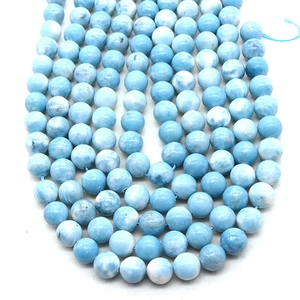 Natural light blue Larimar stone beads for DIY jewelry making necklaces and bracelets