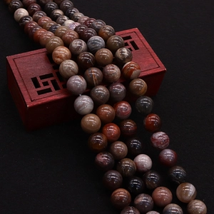 Natuurlijke Versteend Hout Ronde Kralen Gepolijste Steen Losse Kralen Voor DIY Sieraden Maken Ketting Armband Accessoires