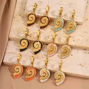 Boucles d'Oreilles Créoles en Acier Inoxydable Thème Océan Conque Tortue Étoile de Mer Raie Manta Bijoux pour Femmes