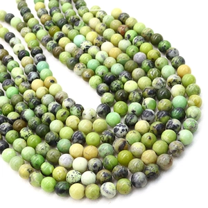 Natural Australian Green Opal round beads strings for DIY jewelry making and necklaces