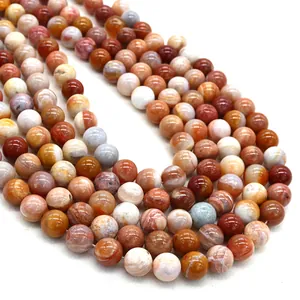 Natuurlijke versteende houten ronde kralen gepolijst voor DIY sieraden maken