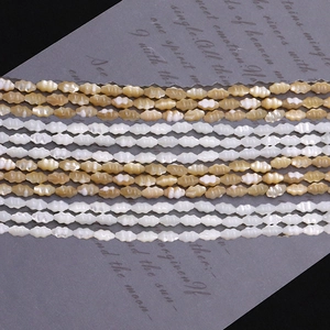 Natural seashell beads in olive shape with pearl luster for DIY jewelry making
