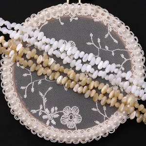 Perle a goccia in conchiglia naturale bianca e champagne per creazione di gioielli DIY