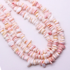 Perle naturali in conchiglia rosa e bianca con forme irregolari per gioielli DIY