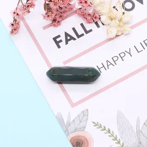 Colgante hexagonal de piedra ojo de tigre verde oscuro para creación de joyas DIY