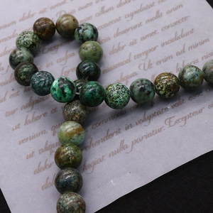 Natural African turquoise stone beads with green and brown textures for DIY jewelry