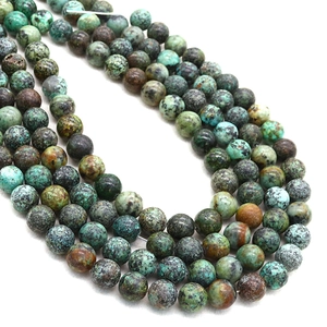 Natural African turquoise round beads for DIY handmade necklaces and jewelry making