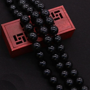 Obsidian Runde Lose Perlen Naturstein Schwarz Polierter Halbedelstein Für Schmuckherstellung DIY Handgefertigtes Zubehör