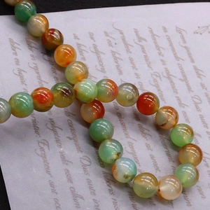 Polished natural peacock agate round beads for DIY jewelry making and necklaces