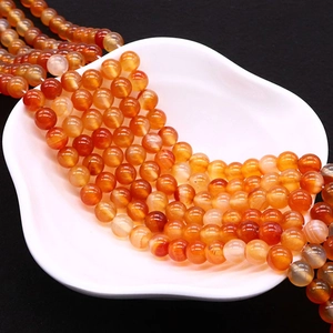 Polished natural carnelian agate round beads strands for DIY jewelry making necklaces