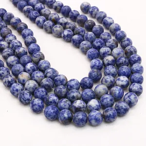 Gepolijste blauwe sodaliet natuursteen kralen voor DIY sieraden en halskettingen