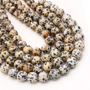 Natural Dalmatian Jasper round beads for DIY jewelry making necklaces and bracelets