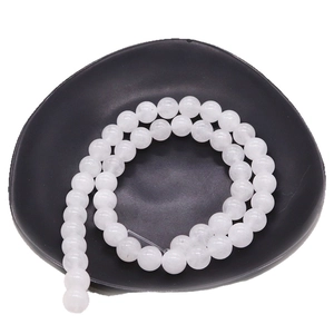 Natural white stone round beads for DIY jewelry making with polished smooth surface finish