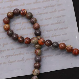 Polierte Picasso-Jaspis-Rundperlen mit rot-brauner Marmorstruktur für DIY-Schmuck