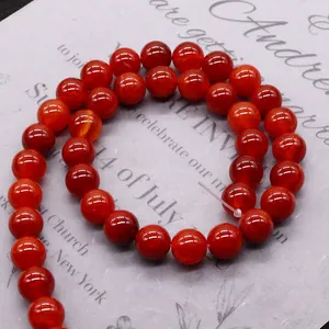 Deep red dragon vein agate round beads for DIY jewelry making and handmade necklaces