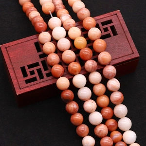 Perline Rotonde in Pietra Naturale per la Creazione di Gioielli DIY Lucide Semipreziose Arancione Rosa per Collana Bracciale