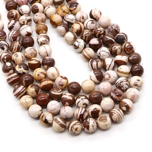 Perles rondes en jaspe zèbre naturel pour la création de bijoux et bracelets DIY