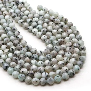 Gepolijste natuursteen kralen met zwarte stippen voor DIY sieraden maken