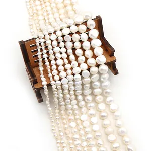 Natural Freshwater Pearl Beads Baroque Style Cultured Pearl Strands For DIY Jewelry Making Necklaces Bracelets White Beads