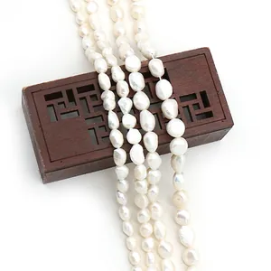 Natural Freshwater Pearl Baroque Loose Beads White Cultured Irregular Pearl Strand For DIY Necklace Bracelet Jewelry Making Accessories