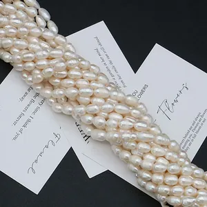 Multiple strands of natural white rice freshwater pearls for DIY jewelry making