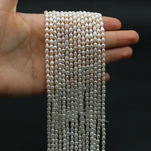 Natural freshwater rice pearls in luster white for DIY necklaces and jewelry making