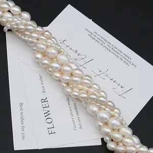 Natürliche mehrlagige weiße Süßwasserperlenstränge für DIY-Schmuck und Halsketten