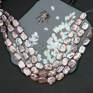 Three-layer lavender baroque freshwater pearl necklace with natural metallic luster