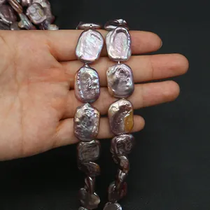 Natural lavender rectangular baroque freshwater pearls for DIY jewelry making necklaces