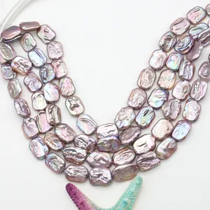 Irregular purple baroque freshwater pearl strands with metallic luster for jewelry making