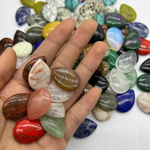 Polished natural agate and crystal teardrop beads in various colors for DIY jewelry making