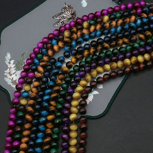 Mixed color tiger eye glass beads for DIY jewelry making of bracelets and necklaces