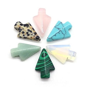Set van 6 edelsteen pijlpunten hangers in turquoise en kwarts voor doe-het-zelf sieraden