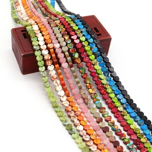 Polished Heart Shape Natural Stone Imperial Stone Beads For DIY Jewelry Making Handmade Necklace Bracelet Accessories