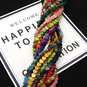 Colorful heart-shaped natural stone beads for DIY jewelry necklaces and bracelets