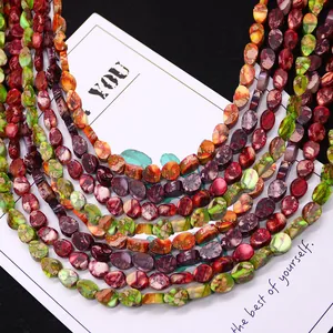 Perles pépites en pierre impériale colorée pour la fabrication de bijoux DIY en vrac