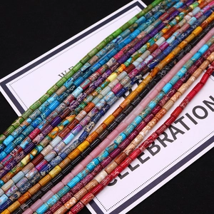 Colorful cylindrical natural stone beads for DIY jewelry making and handicraft accessories