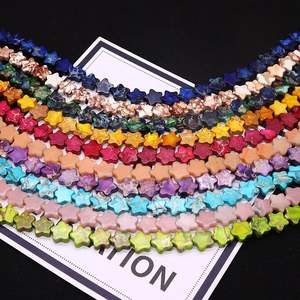 Cuentas de piedra emperador en forma de estrella de varios colores para joyería DIY
