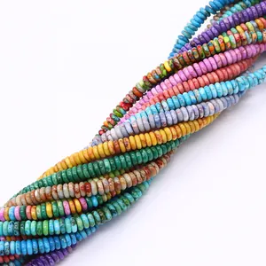 Perle Heishi colorate in pietra naturale e turchese per la creazione di bracciali fai da te