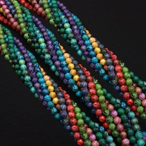 Vibrant mixed natural emperor stone round beads strands for DIY jewelry making