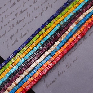 Perle quadrate colorate in pietra imperiale per creazione di gioielli fai-da-te naturali